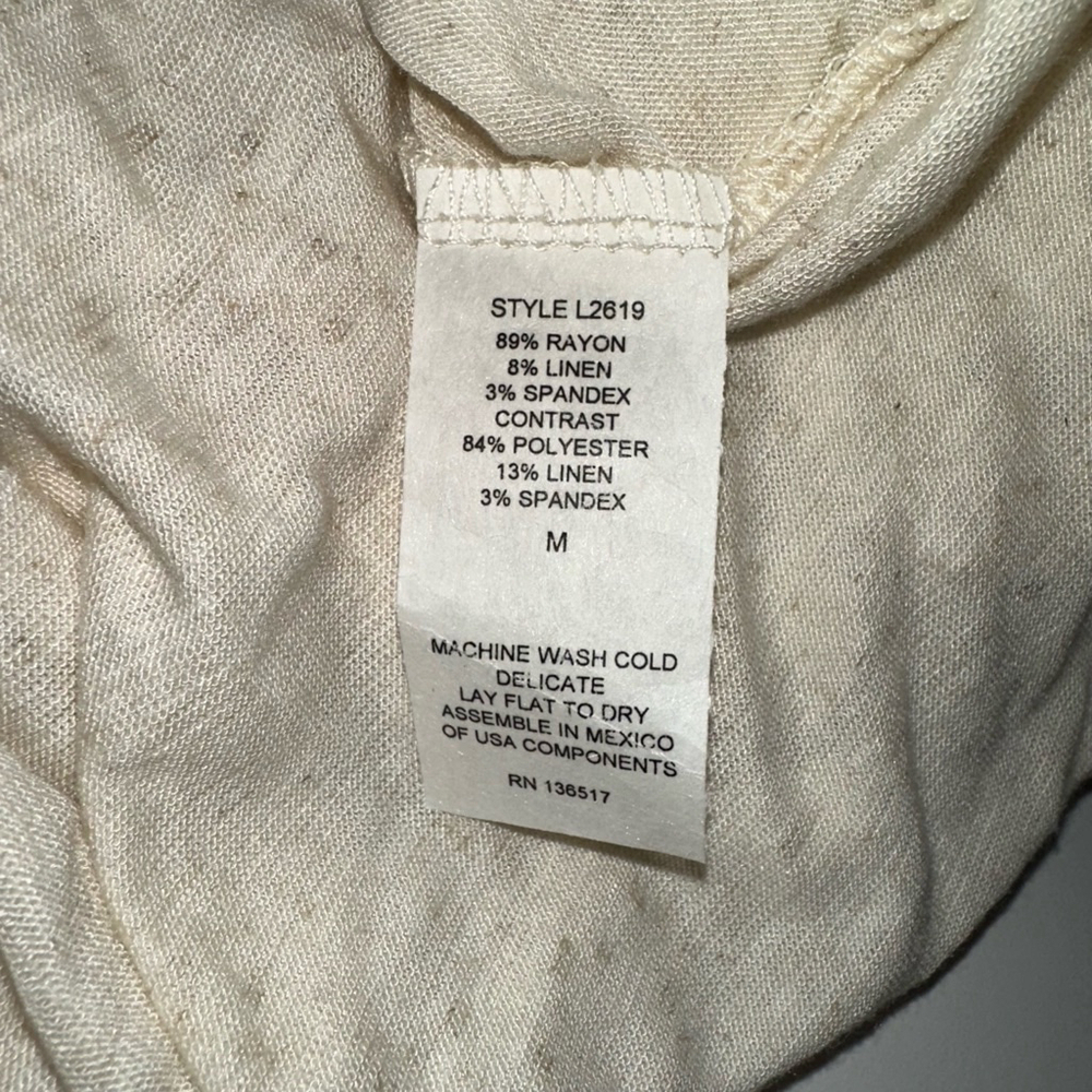 Women's White Lili Top Size Medium Cream Short Sleeve Ruffle - Picture 5 of 8